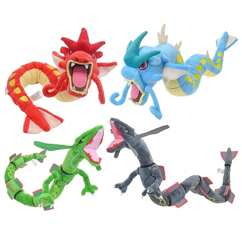 Peluche de Pokémon Rayquaza de 60/75 cm, Plegable y Flexible, Muñeco de Dragón de Peluche, Figura de Anime, Almohada Suave, Muñeco de Compañía, Regalo