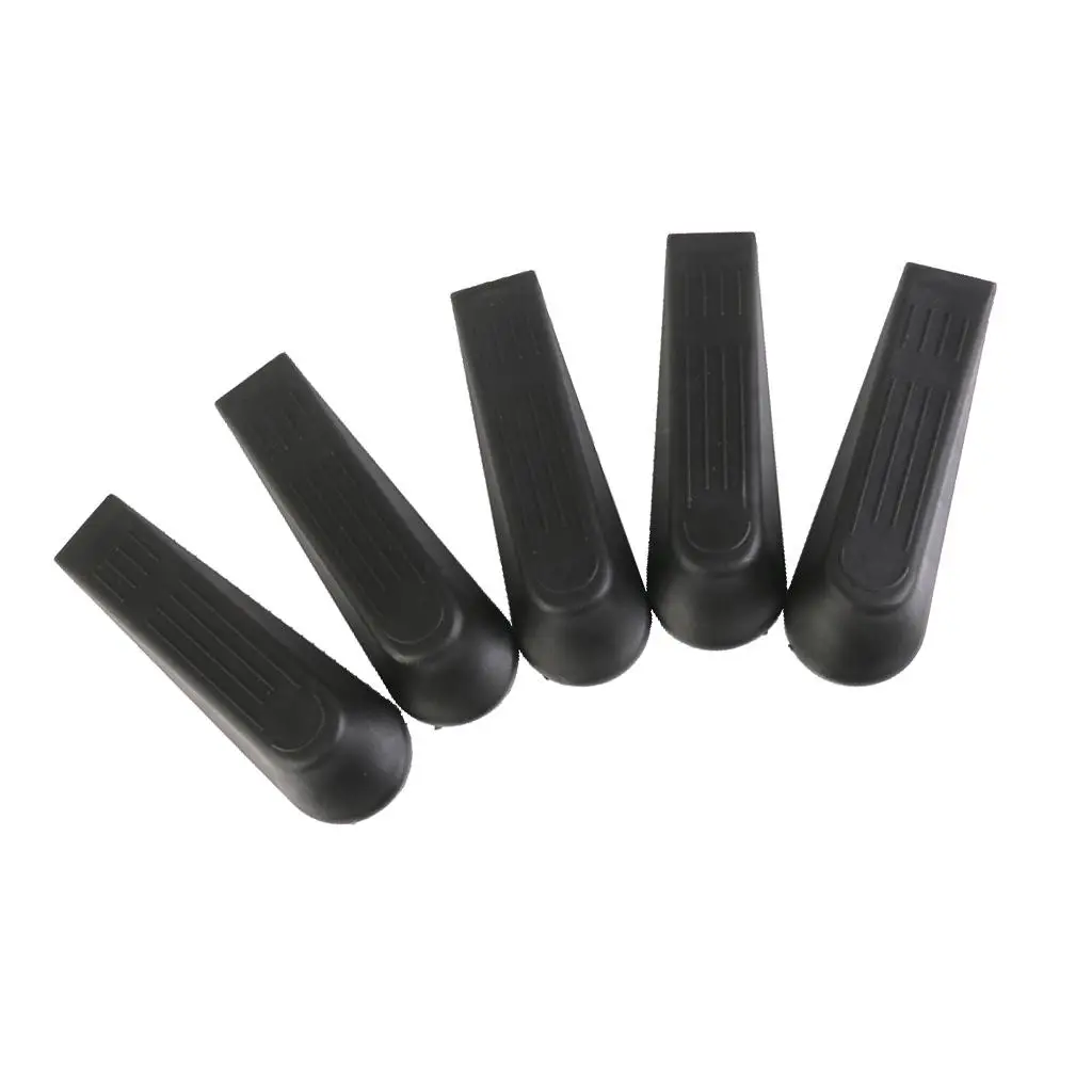 5pcs Black Plastic Door Window Stops Stoppers Wedges Jam Block Home Office