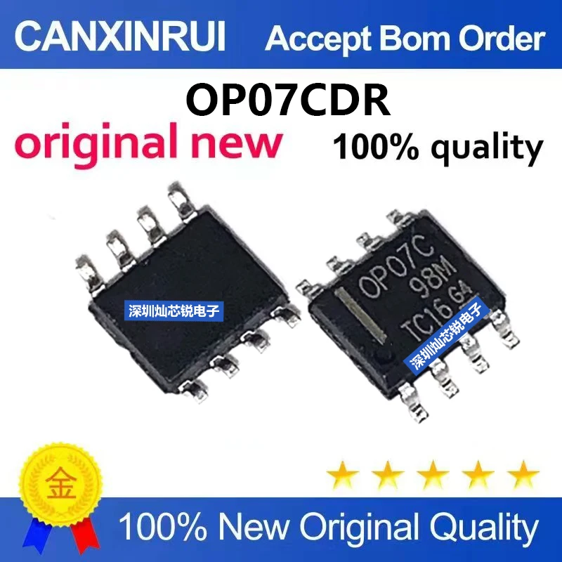 (5-100pieces)Brand new OP07C OP07CDR SMD SOP8 Operational Amplifier Low Noise Bipolar Op-Amp