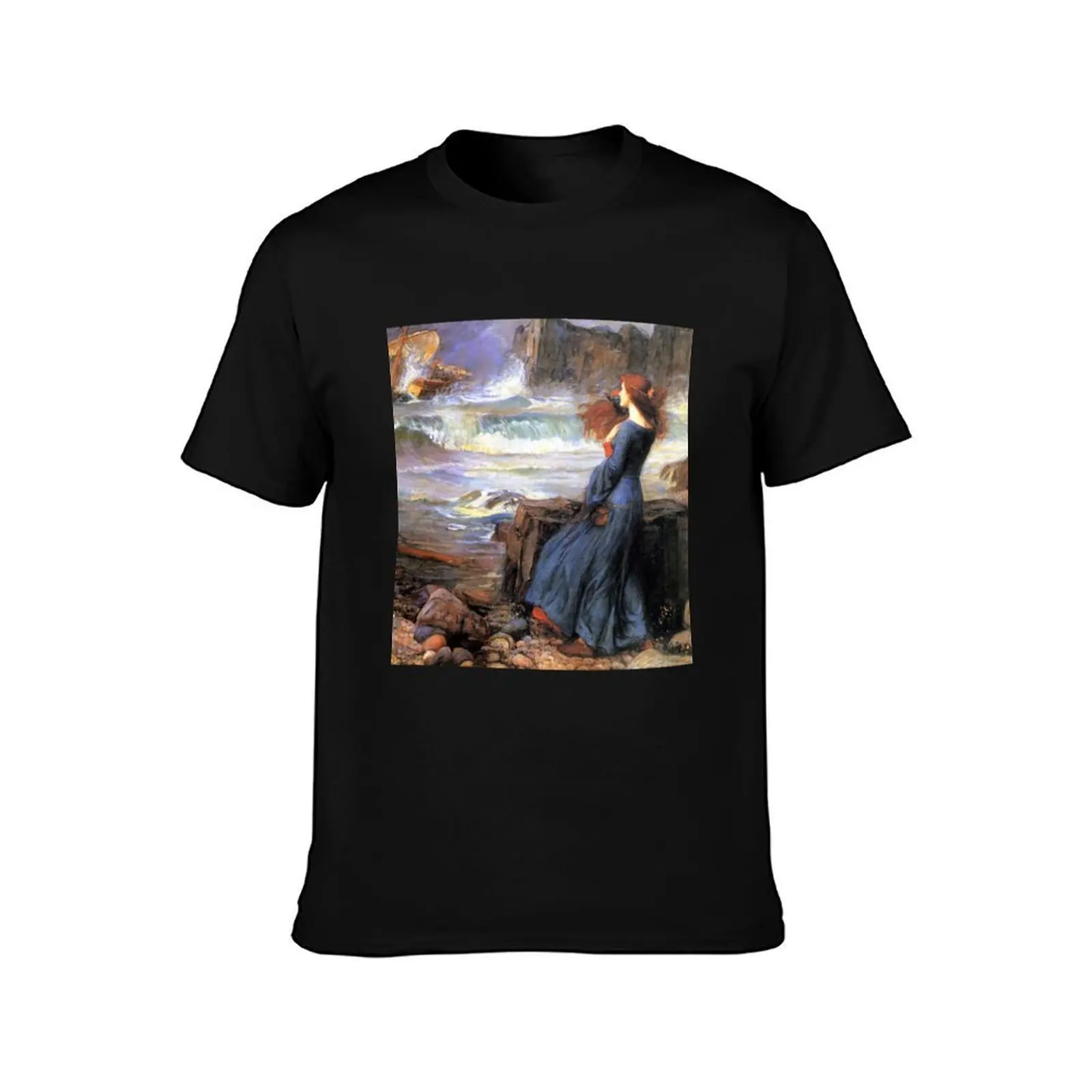 Miranda - The Tempest - John William Waterhouse T-Shirt Work Utility Short Sleeve Shirt T-Shirt