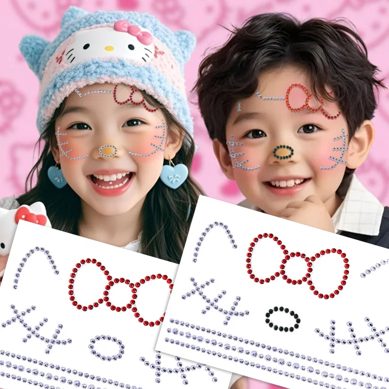 

Rabbit Bow Sticker Diamond Cat Love Face Accessories Diamond Creative Stage Makeup Facial Decoration Eye Makeup Bright Tears Dia