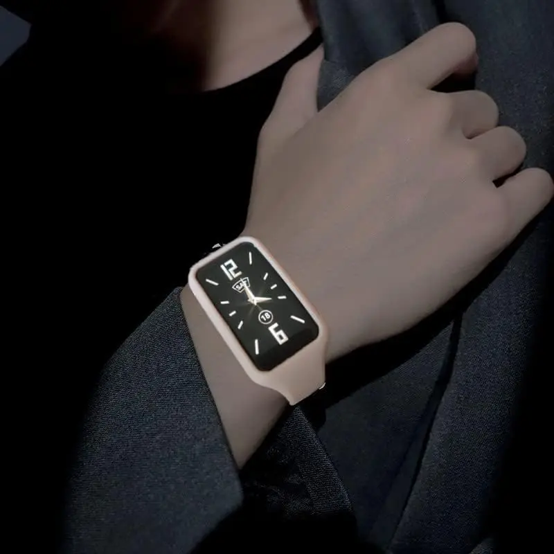 Smart Strap For Huawei Band 8 9 Silicone Integrated Glossy Bracelet Colorful Fitness Watch For Honor Band 9 7 6 Sports Wristband