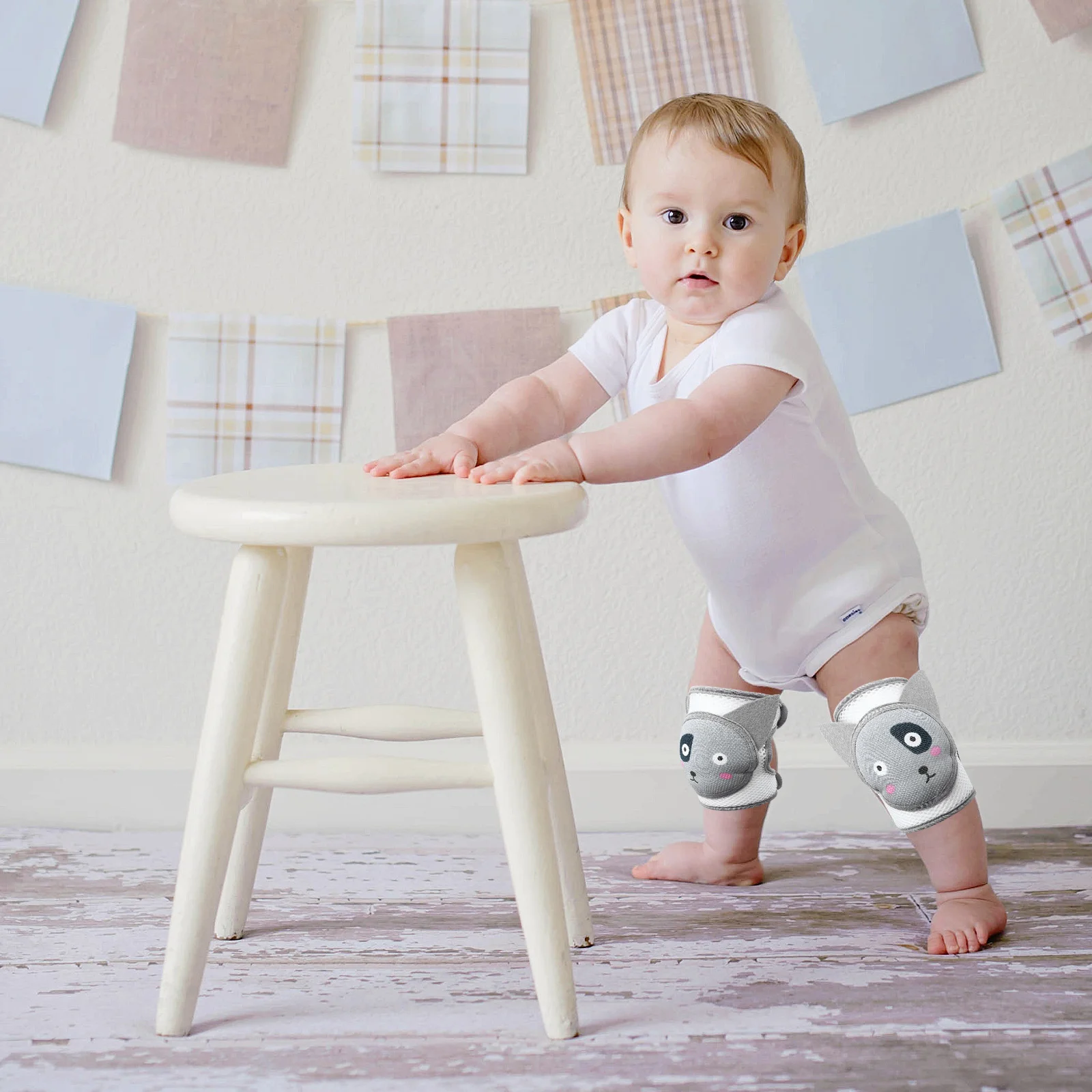 

2pcs Baby Knee Pads For Infants Toddlers Crawling Protection Thickened Sponge Non-Slip Comfortable Warm Sweat-Absorbing Unisex