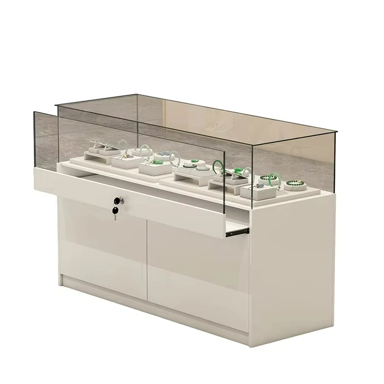 

Custom.Custom Luxury Glass Display Showcase for Jewelry Sale Shop Cabinet for Jewels Mall Counter Jewelry Kiosk