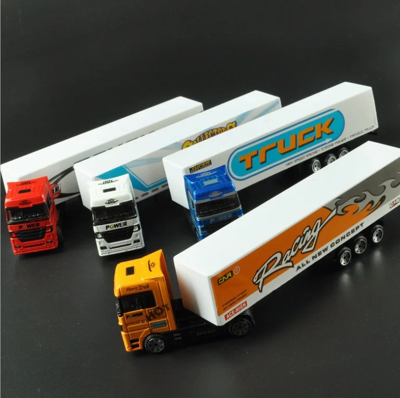 1:64 Scale Children Alloy Car Model Transporter Container Truck Boy Children Toy Car Gift Creative Gliding Transport Vehicle Toy - view 2