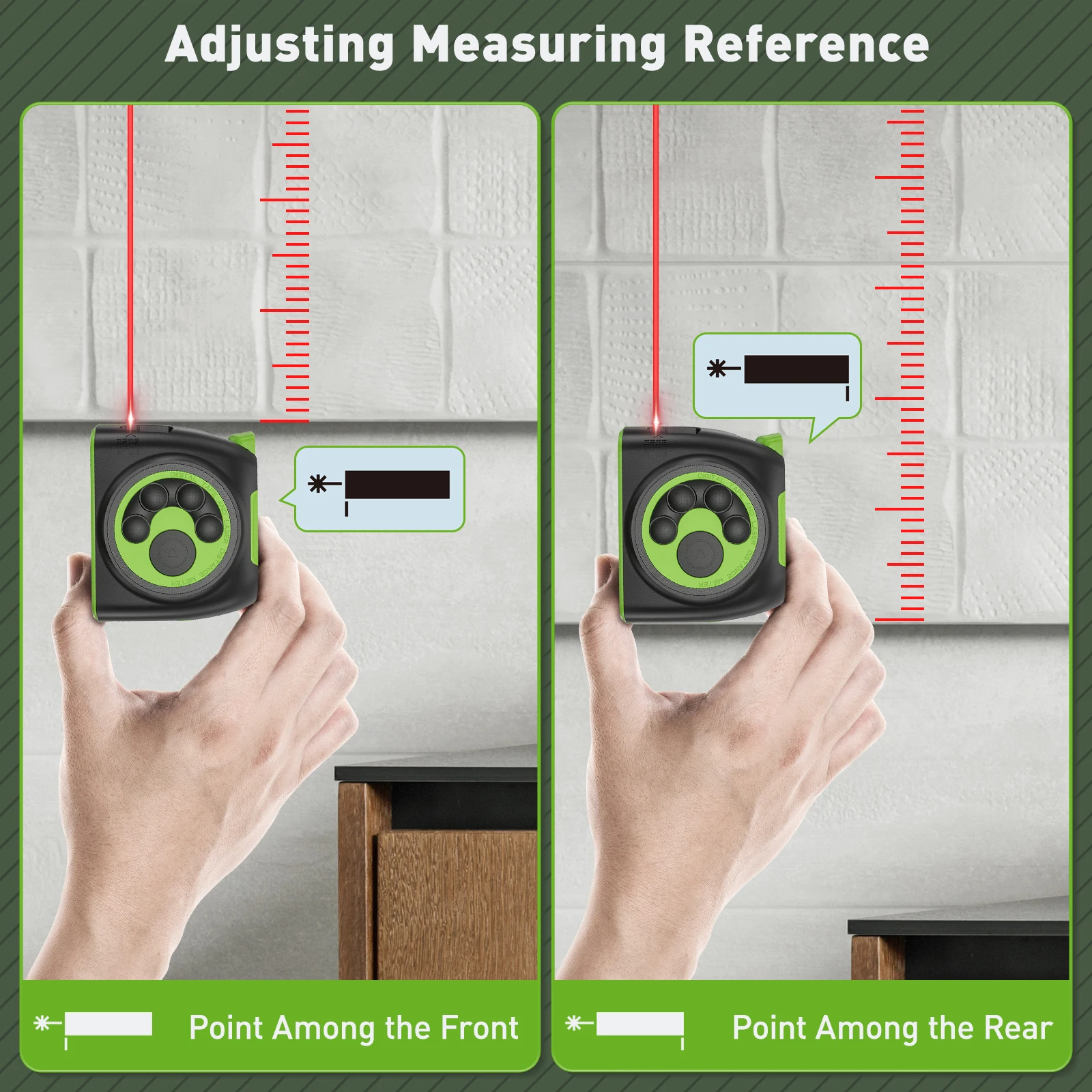 Huepar DT30 Laser Tape Measure Laser Distance Meter 2 in 1 Digital Laser Rangefinder LCD Display Rechargeable Measurement Tools