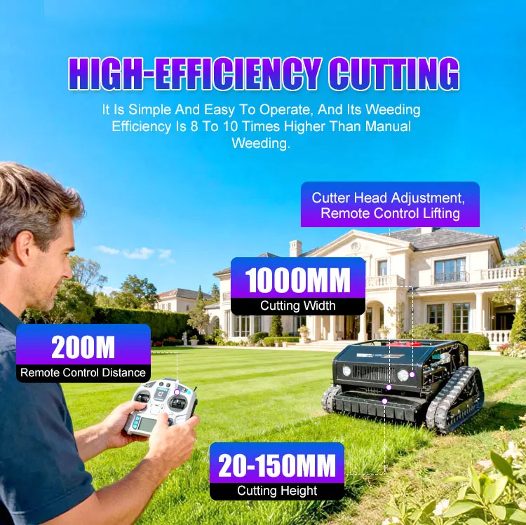 Professional Grade Remote Control Lawn Mower Tackle Dense Vegetation with Ease