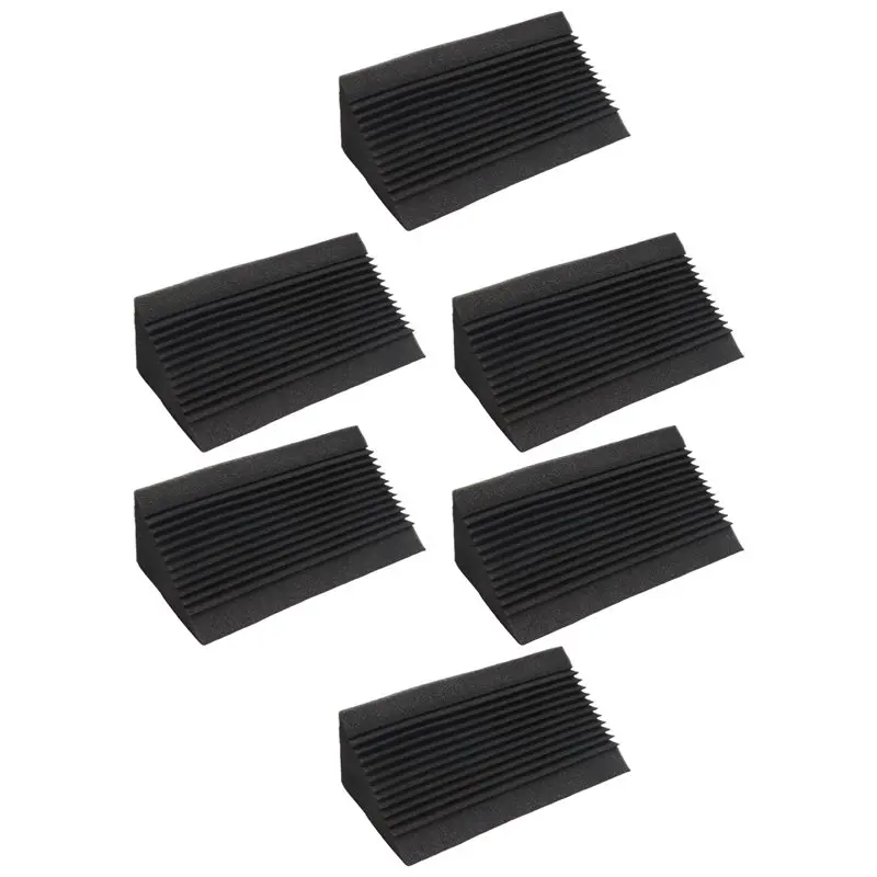 SEWS-6 PCS Acoustic Foam Charcoal/Black Bass Trap Sound Absorption Studio Soundproofing Corner Wall 12 X 12 X 24 Cm