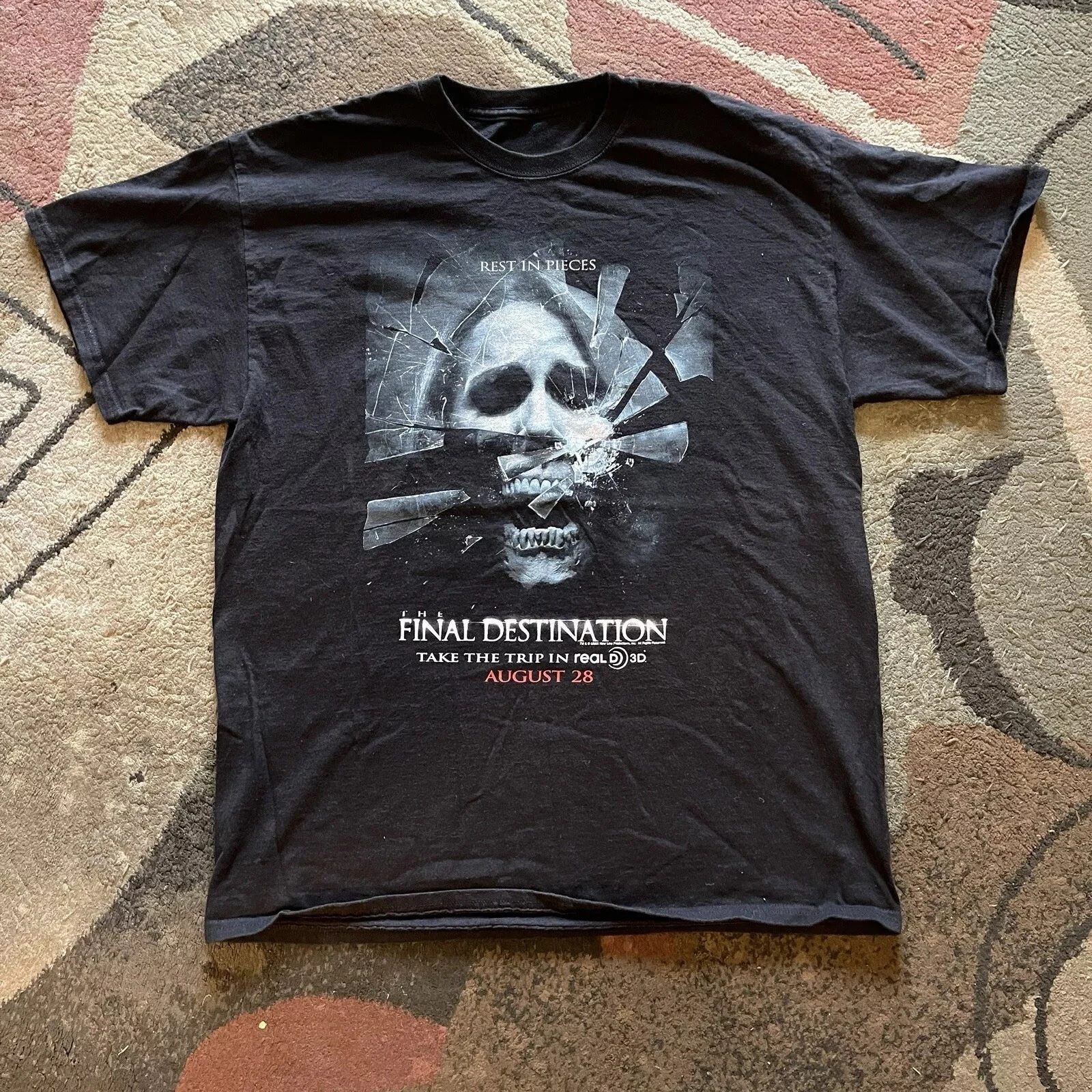 Camiseta promocional de película de terror 3D de Final Destination Vintage de los años 2000, Camiseta de algodón con cuello redondo de verano para hombres y mujeres