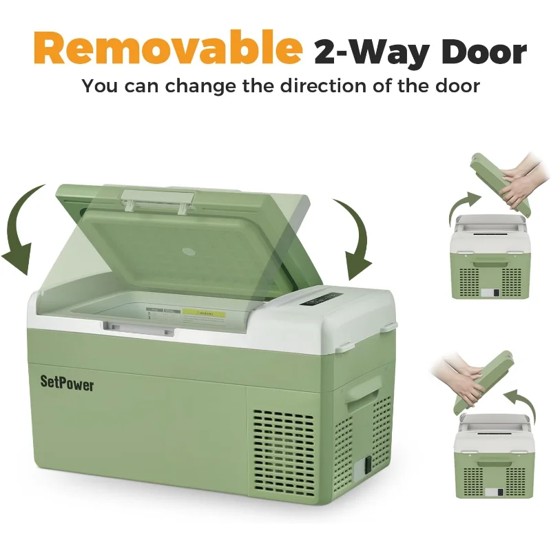 Setpower FC20 Portable 12v Refrigerator, -4℉-68℉ Fast Cooling Car Refrigerator, 20L/21Qt Car Fridge Portable Freezer with 12/24V