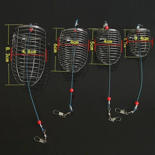 Imagen 2 del producto Soporte para alimentador, jaula para cebo de pesca, cesta, accesorios de pesca, jaula alimentadora, jaula para cebo de acero inoxidable, cesta, trampa para pesca