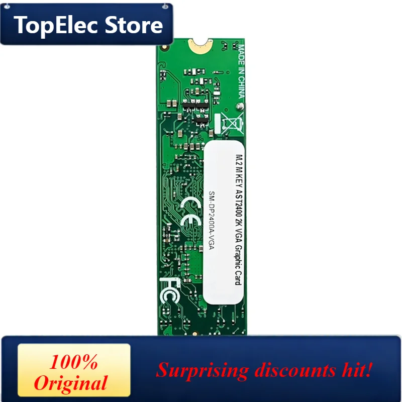 TopElec VGA Single Port 2K GPU Graphics Card M. 2 M Key 2280 To AST2400 2K VGA Embedded Industrial-Grade Network Adapter
