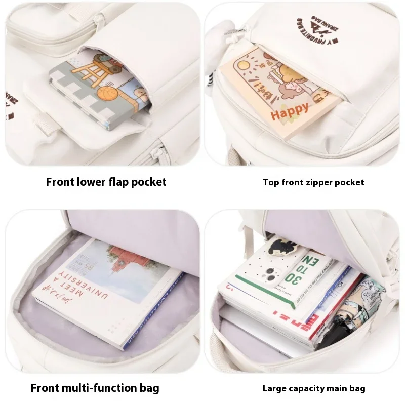 BunnyFly School Backpacks for Girls Teens Elementary Middle Large Capacity Bookbag with Many Pockets for Travel and School