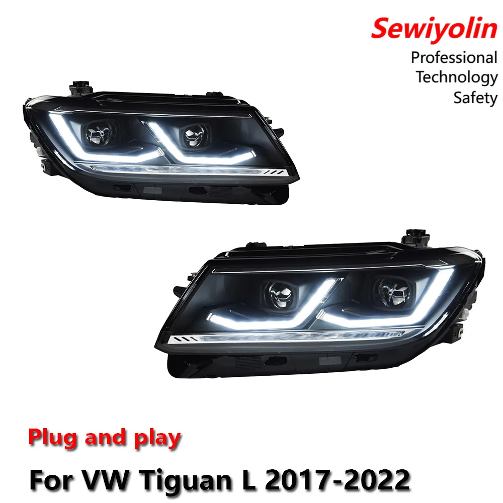 

Светодиодные аксессуары для модернизации фар автомобиля VW Tiguan L 2017-2022, DRL, стоп-сигнал, указатель поворота, установка Plug and Play