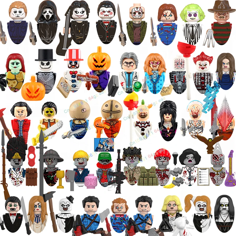 

MOC все святые фигурки фильм ужасов Пасхальная электрическая пила модель зомби строительные блоки игрушки для мальчиков подарки