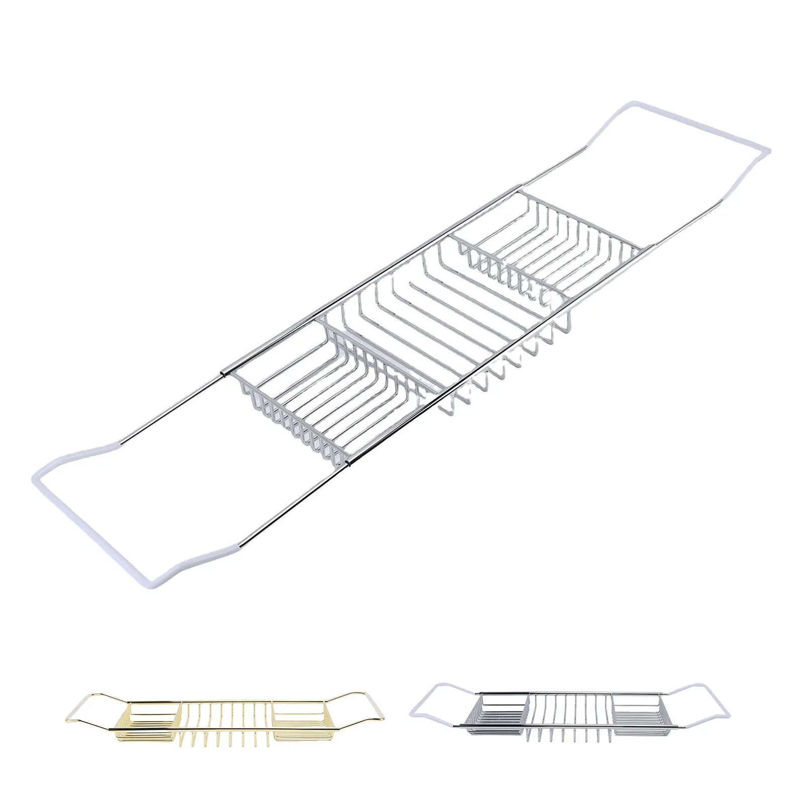 

Bathtub Caddy Tray Stainless Steel Expandable Shower Tub Tray for Luxury Bath Bathroom Accessories Bathtub Caddy Tray