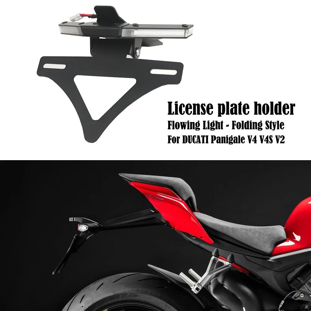 

Motorcycle Rear Tail Light Brake LED Turn Signals License Plate Bracket Fit For Ducati Panigale V4 V4S V2 2018-2024