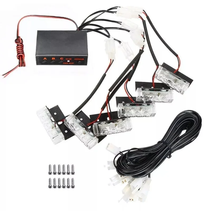 

Car Grille Flashing 18LED Light Led Amber Strobe Flashing Light Recovery Truck Breakdown Kit Truck Lorry 12V 24V Car Light