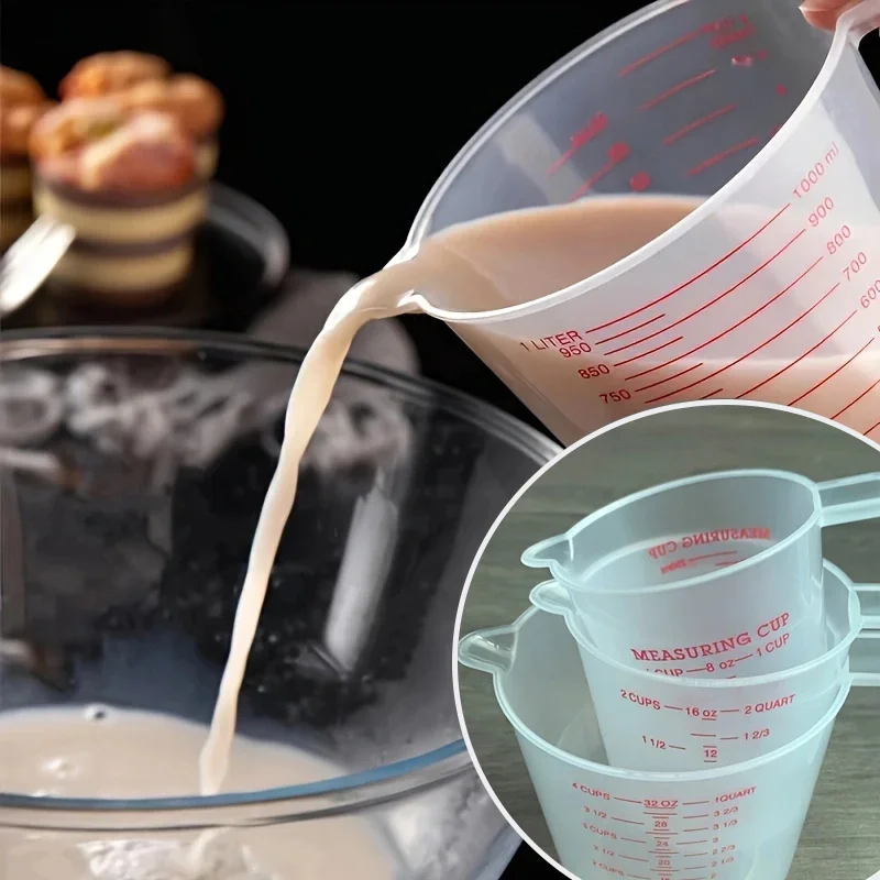250/500/1000ml Plastic Measuring Cups Weighing and Measuring Tools Highly Transparent Measuring Cups with Scale Kitchen Baking