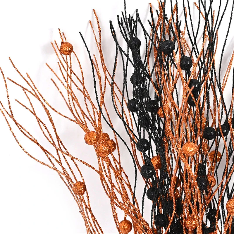 Artificial Gold Powder Orange Black Berries Halloween Decoration Flower Creative Minimalist Household Fake Flowers Party Props