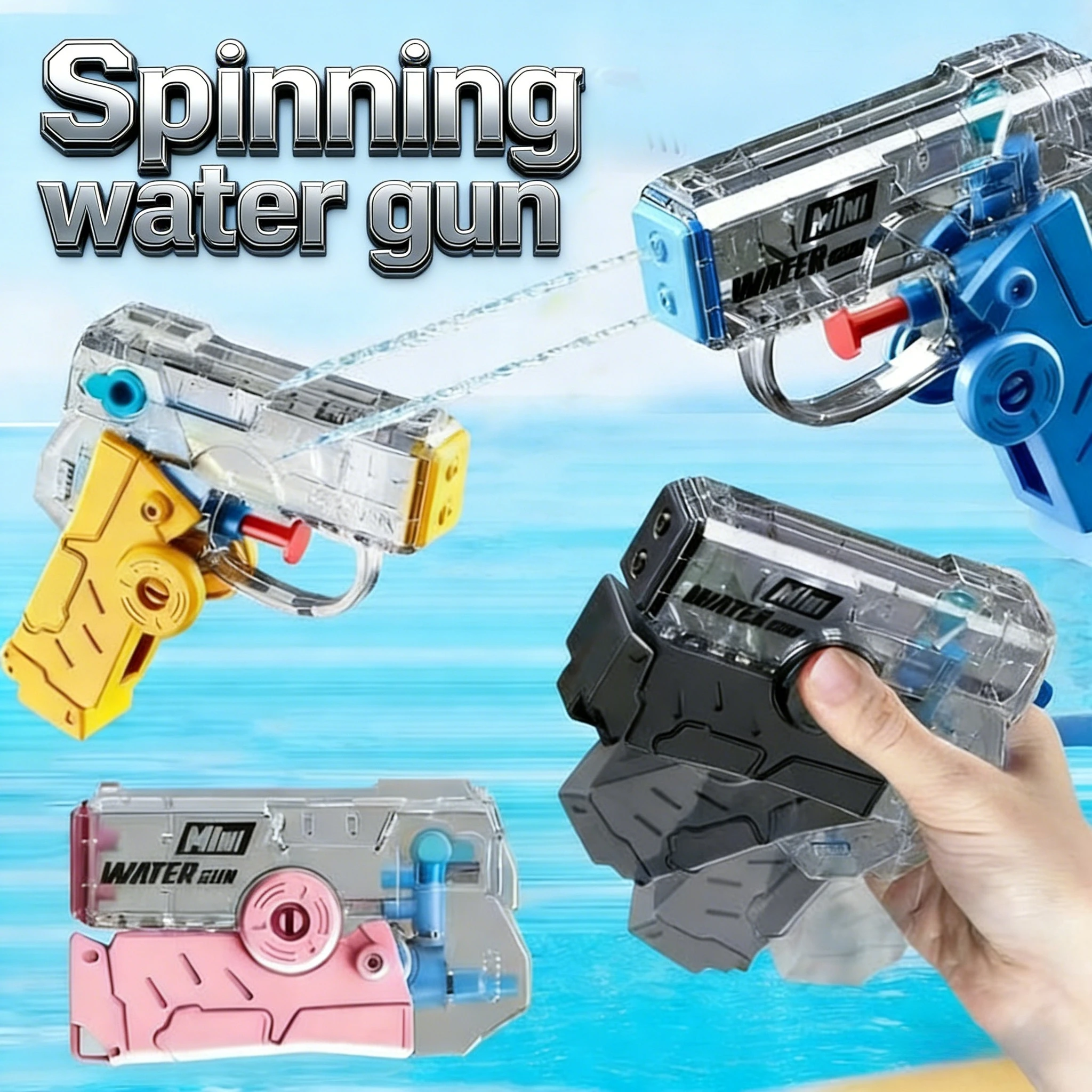

Складной вращающийся водный пистолет 2-в-1 с двумя отверстиями для пальцев, для снятия стресса, для игр на открытом воздухе, летних игр у бассейна и на пляже, для стрельбы и водных развлечений