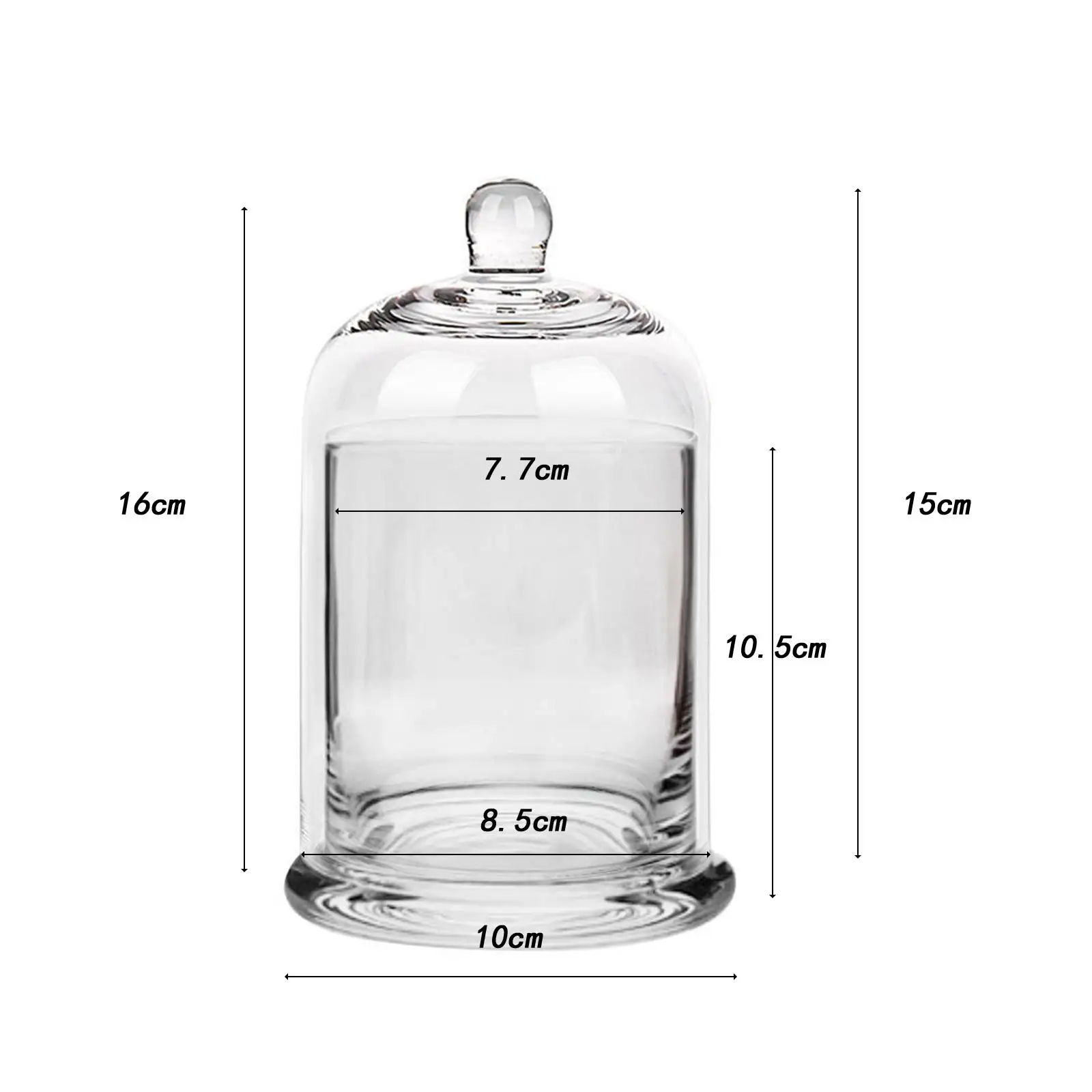 

Cloche Glass Dome Candle Holder Display Stand Centerpiece Glass Cloche Dome with Base for Candy Fruits Aroma Stones Cake Plants