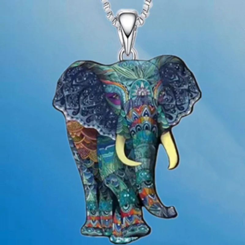 Fashion Elephant Necklace Indian Elephant Jewelry Necklace for Women Cartoon Animal Pendant Wedding Anniversary Gift Jewelry