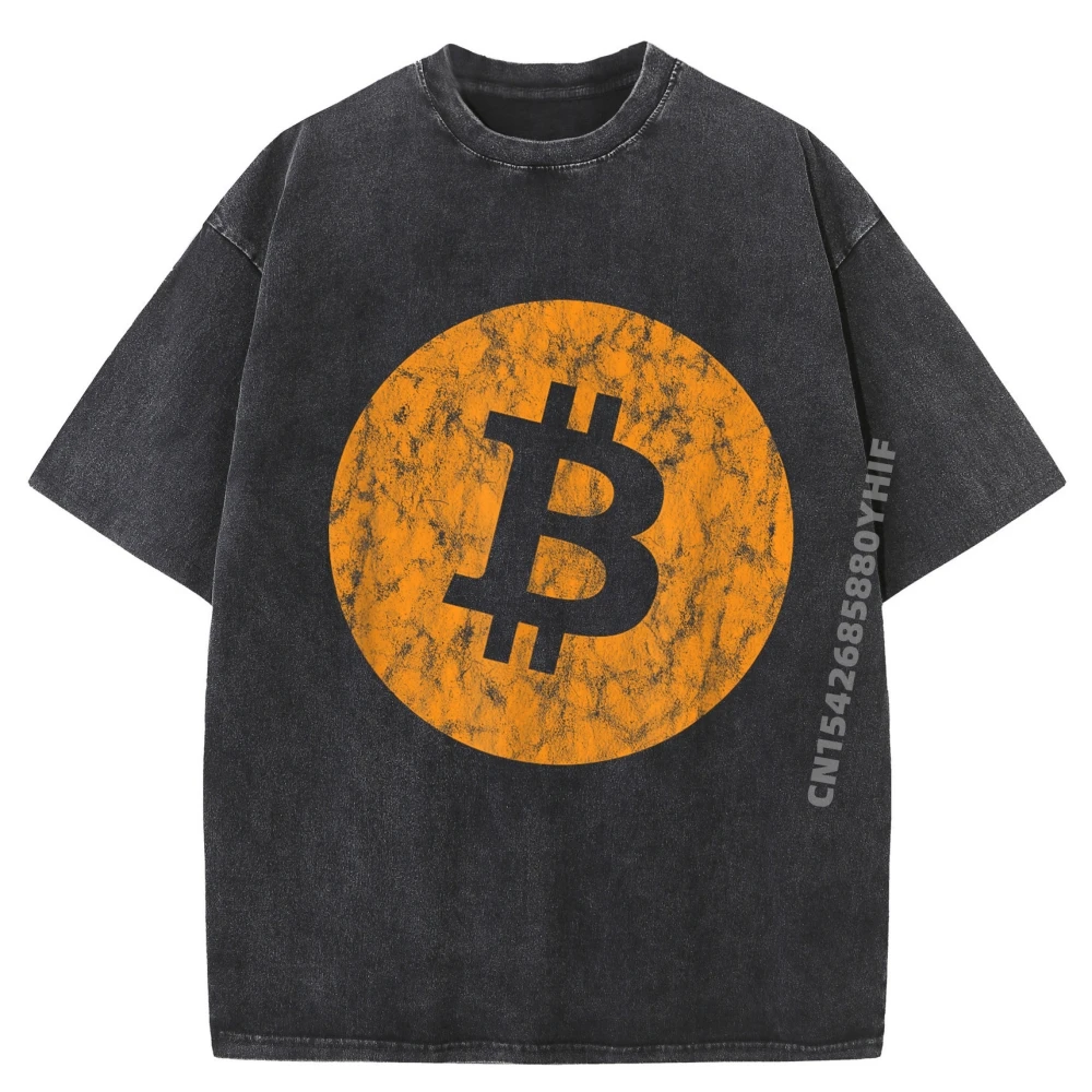 

Винтажные футболки с графикой биткойнов для мужчин, футболки с принтом, мужские уличные потертые футболки, летние повседневные топы