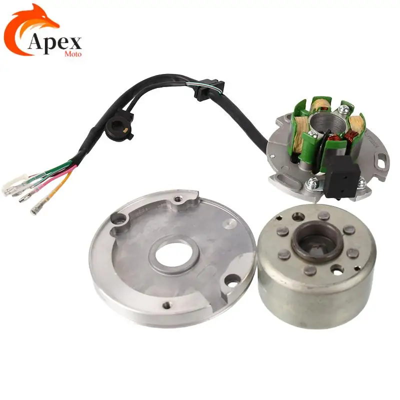 

Motorcycle parts 150cc horizontal engine coil, stator, rotor, oil seal disc