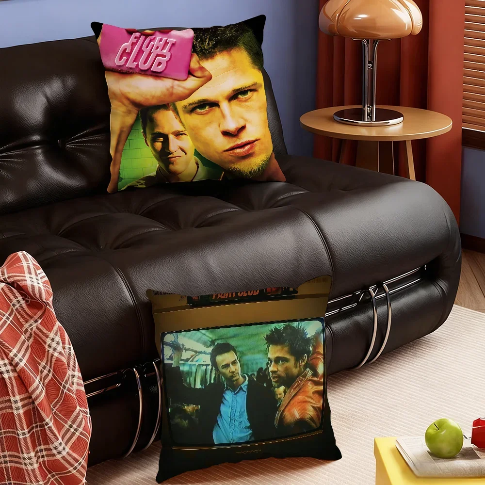 Classic Movie Fight Club cushion cover Soft Smooth Pillow Case Hidden Zipper Washable Decorative Couch Office Gift