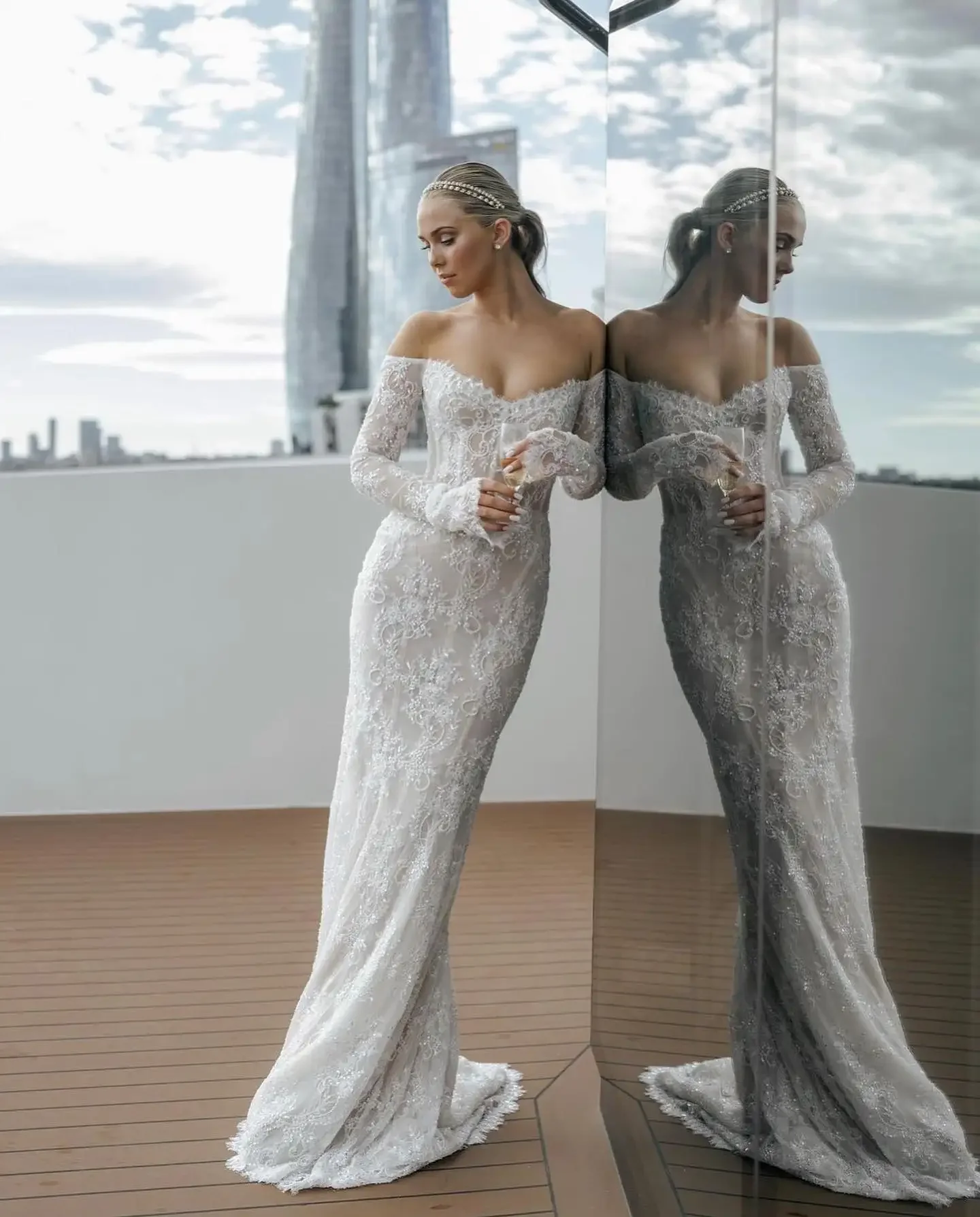 Customzied 2025 De Noiva Sereia Vestido Novia Manga Larga Abiti Da Sposa Sartoriali Encaje Vestidos Boda Invitada Elegante Curvy