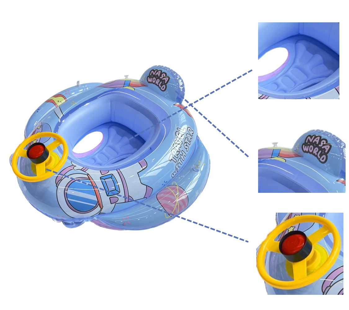 Pool Float für Kleinkind aufblasbare Cartoon Schwimmbad Ring Sitz Boot Schwimm rohr mit Lenkrad Horn für Jungen Mädchen