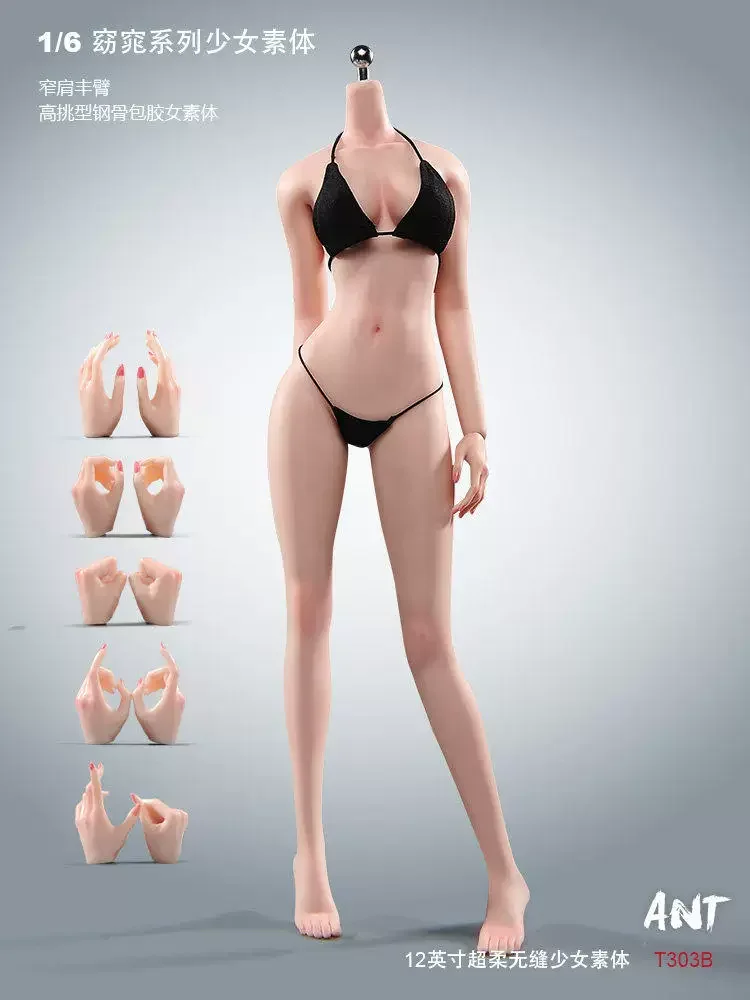 In Voorraad 1/6 Schaal Super Flexibele Vrouwelijke Naadloze Lichaam T302/303/305/306/AB001/T307 voor 12 ''Soldaat Action Figure Poppen Decor