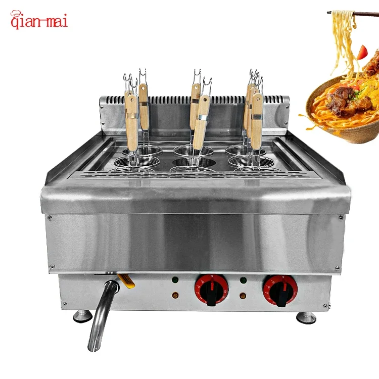 Commercial 9 Holds Countertop Noodle Boiler Machine High Quality Kitchen Equipment Noodle Pasta Cooker For Restaurant