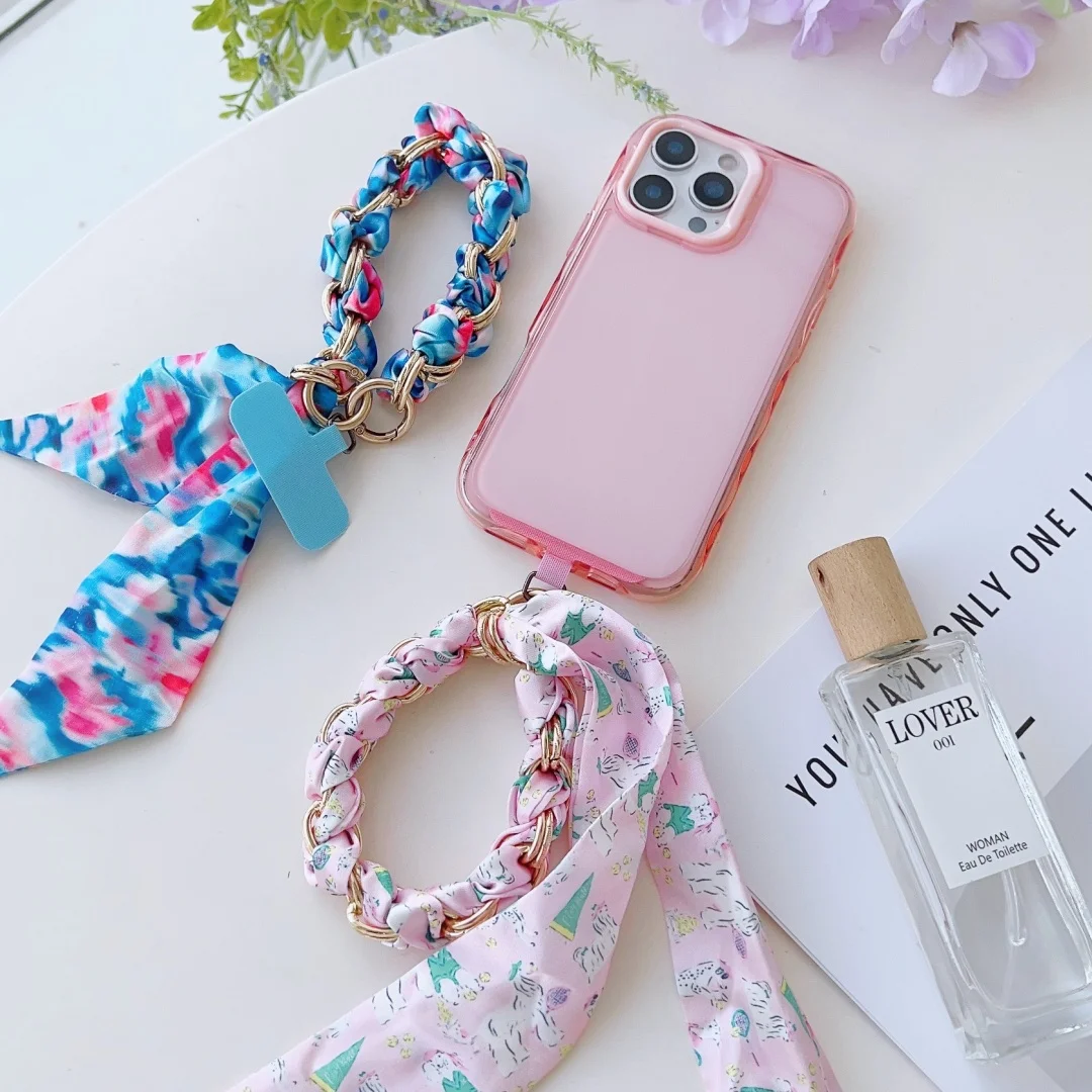Lanyard Short Bracelet Straps Keychain Silk Chain Design for Mobile Phone Accessories