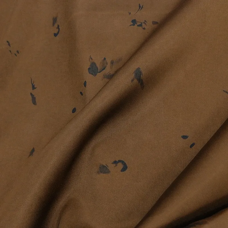Heavyweight silk double-sided satin Anshi Flower Fragrance gauze digital printing ramie fabric autumn and winter