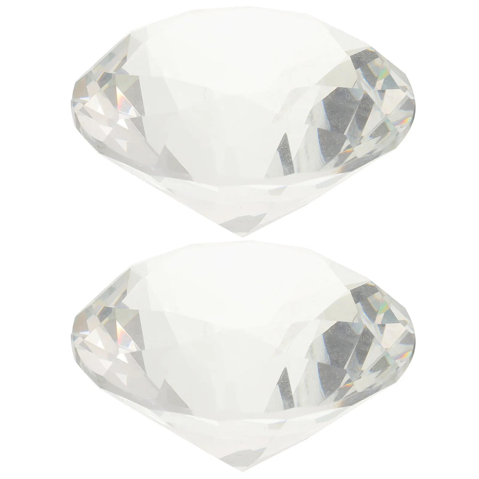 

2Pcs Decorative Diamond Ornaments Clear Artificial Crystal Diamonds 60Mm Wedding Home Party Centerpieces Faux Rhinestones