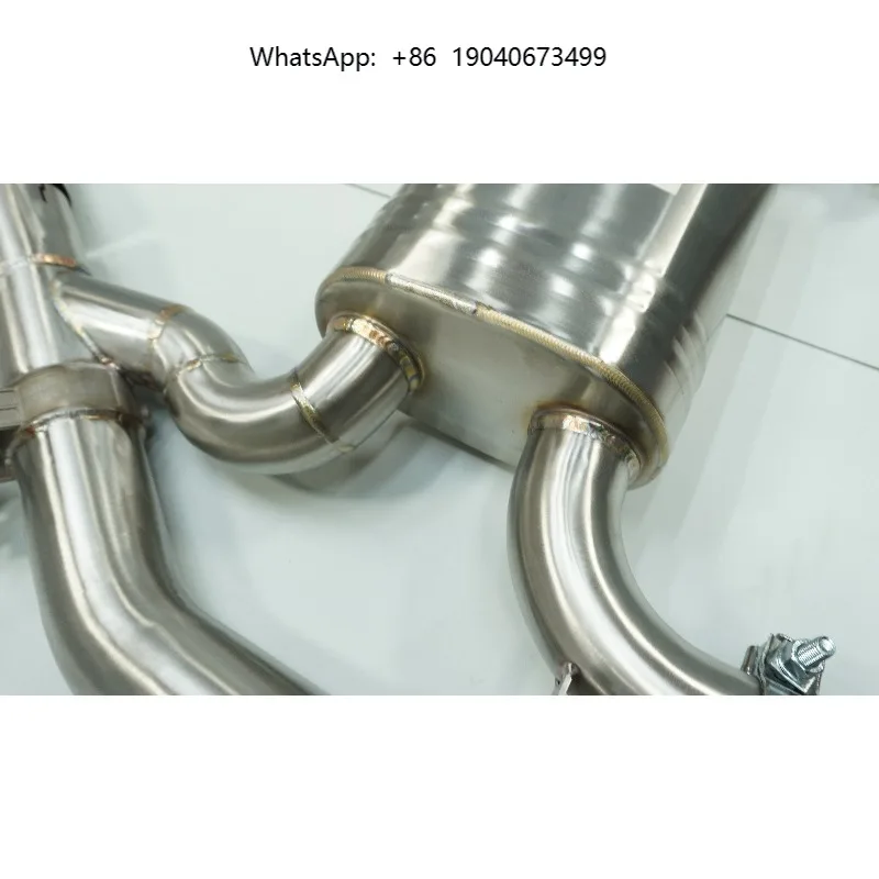 Brushed Stainless Steel Mid Pipe Exhaust with Heat Shield cxl