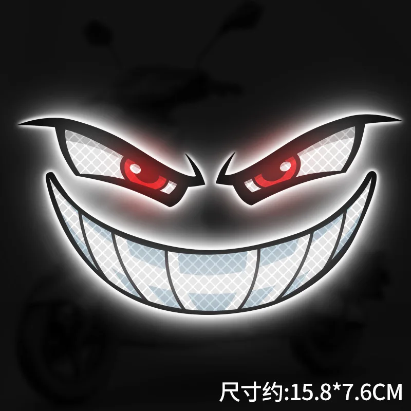 Devil Eye reflecterende motorfiets veiligheidswaarschuwingsstickers autosticker motorhelm aangepaste creatieve voertuig sticker sticker