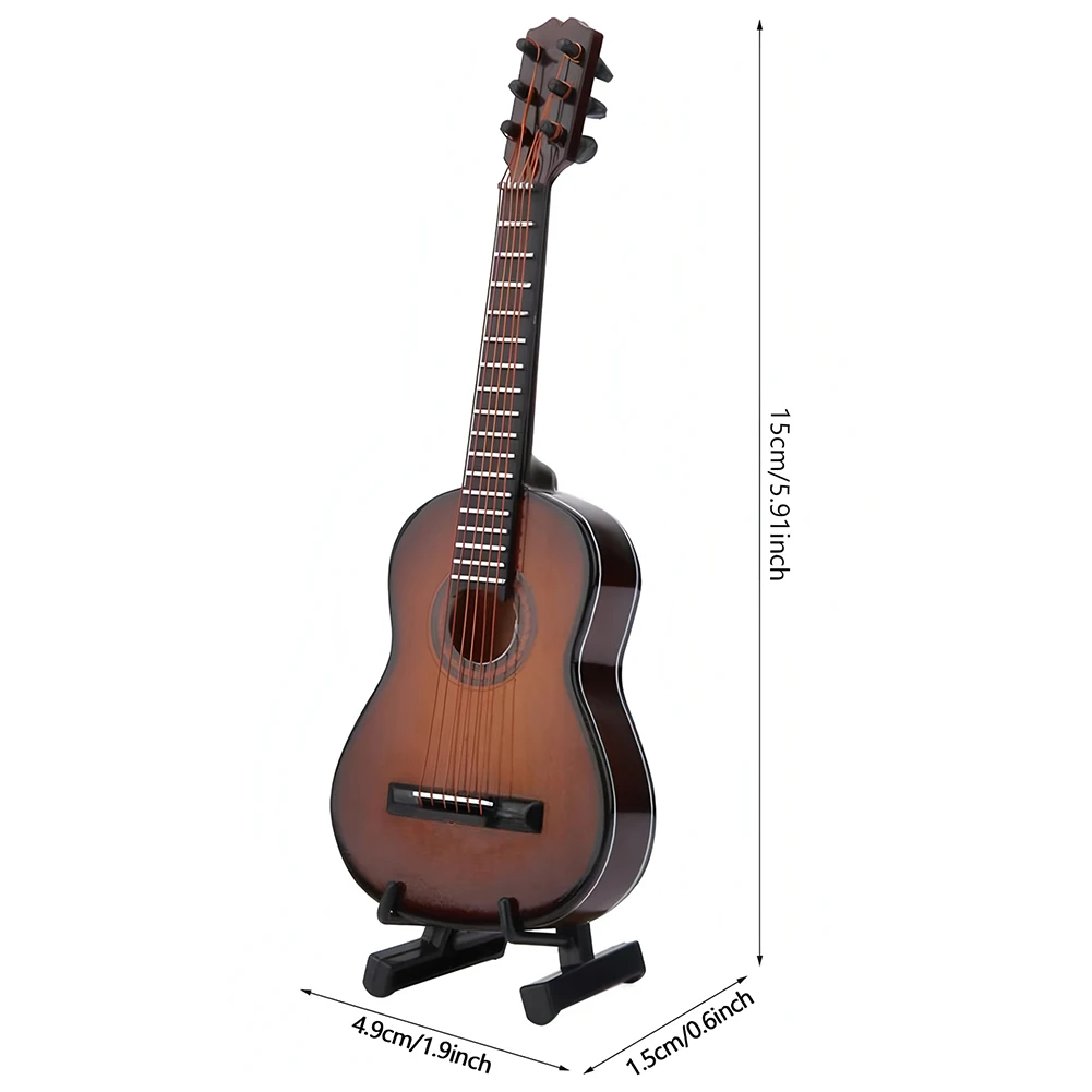 Mini guitarra clásica con soporte, instrumento Musical en miniatura, réplica de instrumentos musicales para decoración del hogar, adorno de exhibición