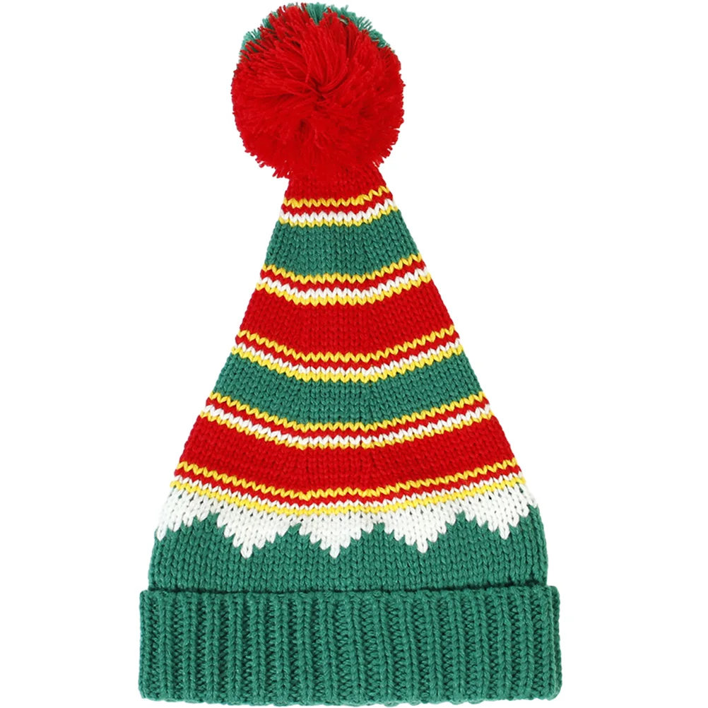 

Christmas Santa Furry Ball Women Warm Knitted Hat Kids Winter Accessory Gift Cozy Safe Stylish Christmas Hat