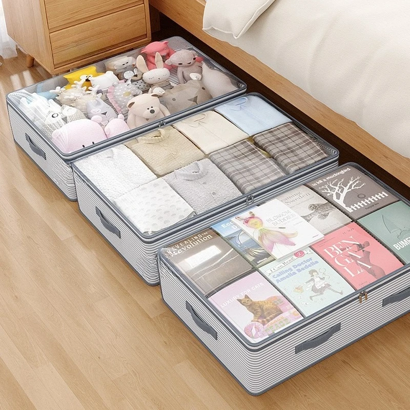 Bolsa de Almacenamiento Multifuncional para Debajo de la Cama, Gran Capacidad, Plegable, para Ropa y Edredones, Contenedor de Almacenamiento Portátil, Antipolvo, para Dormitorio