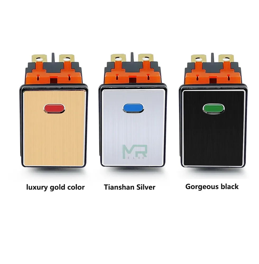 High-End Quality KCD4 Metal Square Waterproof Rocker Switch 2no2nc 4/6 Pins 20A Electrical Equipment LED Power Switch 12V24V220V