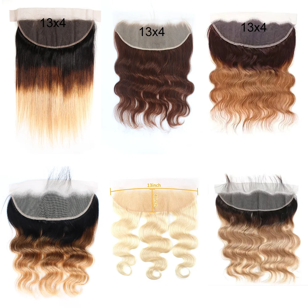 # 4 # 4/30 1b/4/27 613 27 TOP Lace HD Transparent Frontal 13x4 Body Wave 4X4 Closure Human Hair Brazilian Straight Closure