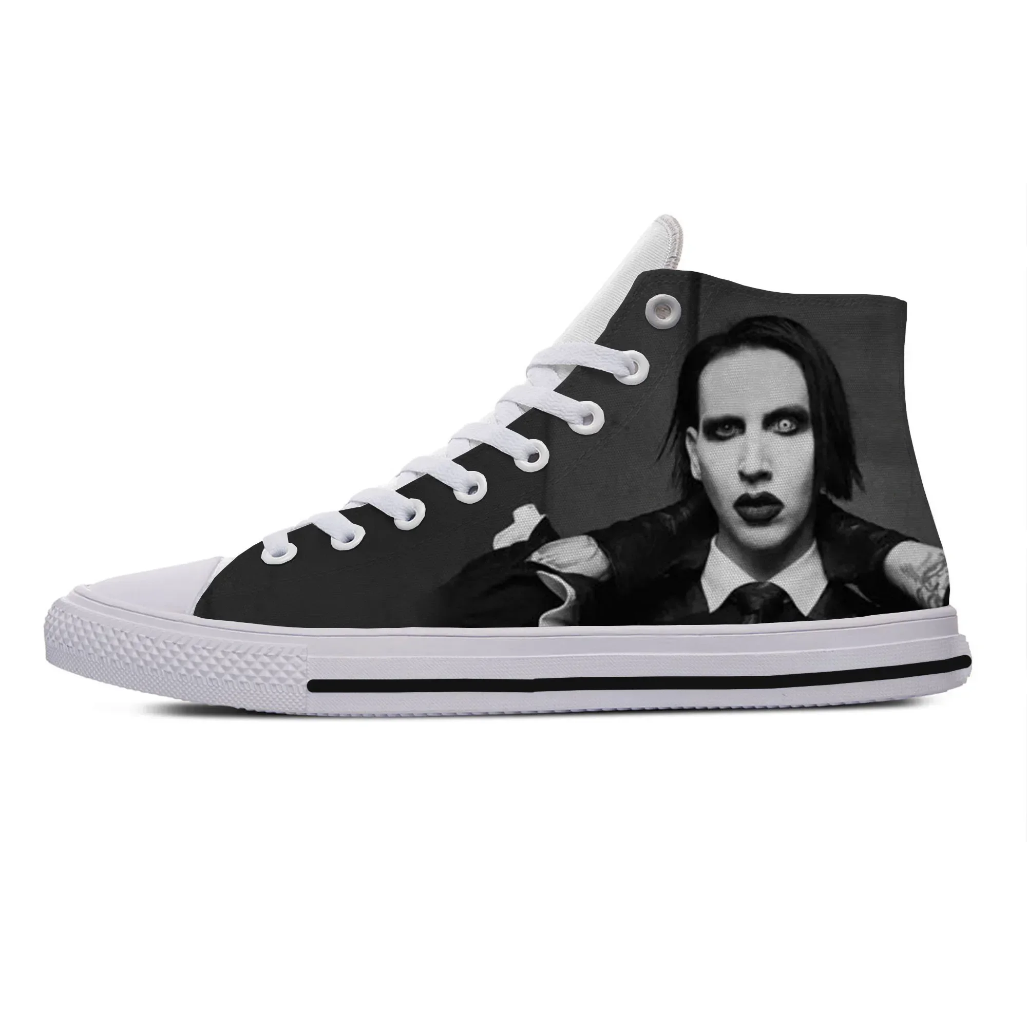 

Hot Cool Fashion Latest Summer Rock and Roll Sneakers Casual Shoes Men Women Marilyn Manson Classic High Help Board Shoes