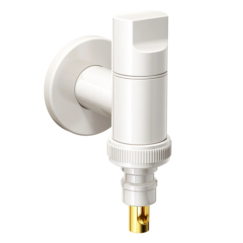 White Angle Valve Toilet Valve Automatic  Water Stop Washing Machine Garden tap Multifunction Faucet