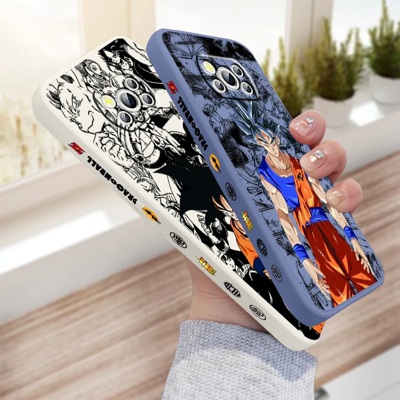 Art D-Dragon Ball Vegeta Goku Liquid Left Rope For Xiaomi Mi Poco X6 X5 X4 X3 M6 M5 M5S M4 M3 F5 F4 F3 Pro 5G Soft Phone Case