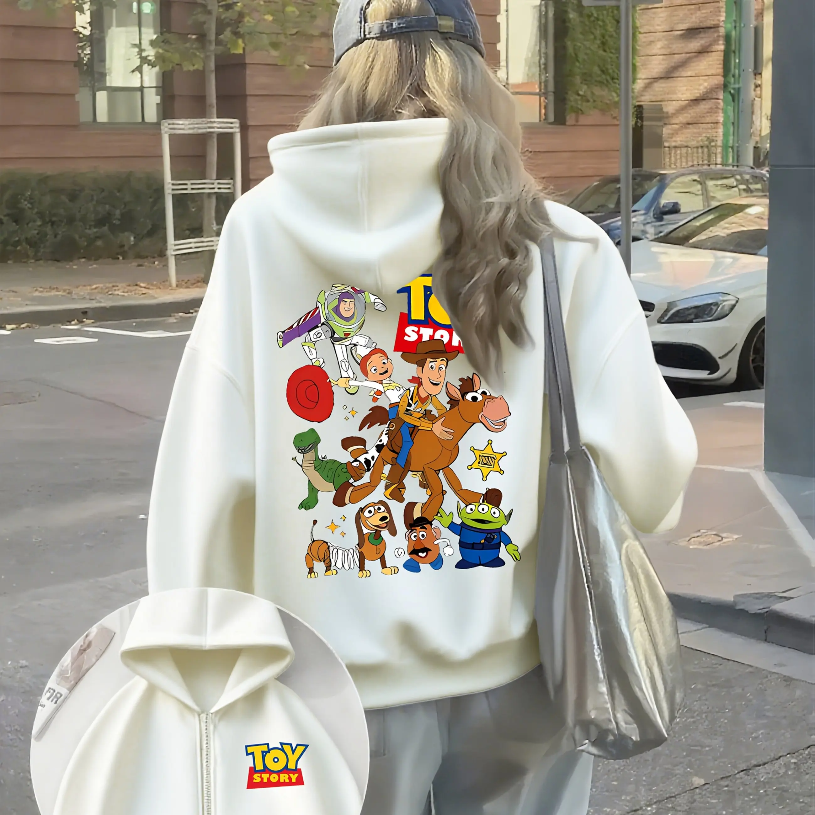 2025/26 New Disney Toy Story Sweet Cool Street Oversized Women's Adult and Children's Autumn/Winter Zipper Hoodie Jacket