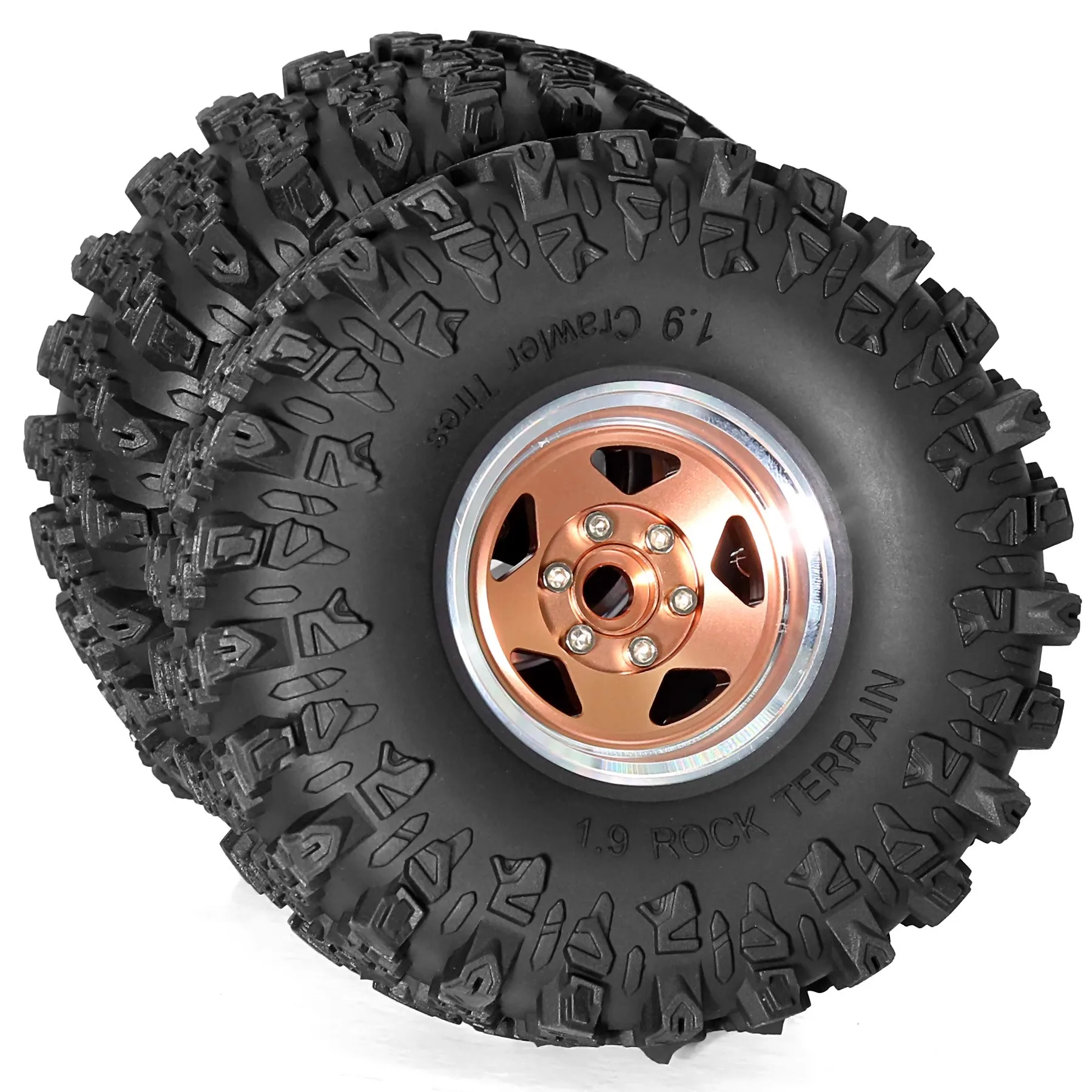 Juego de neumáticos para coche de escalada Rc de 2,2 pulgadas, neumáticos de barro de carcasa blanda de alta viscosidad, llantas hexagonales de aleación de aluminio de 12 mm, adecuadas para coches de control remoto a escala Trx4/Scx10/Gen8 1/10