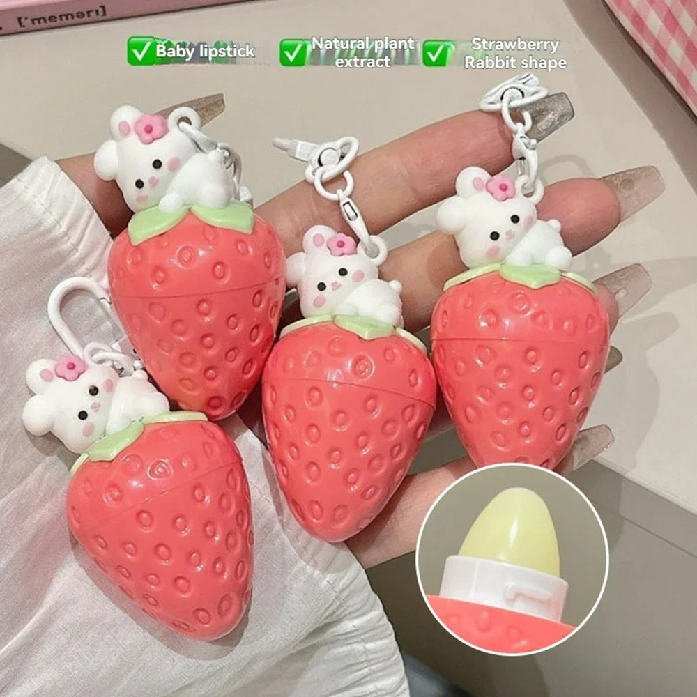 Leuke Aardbeienlippenstift Hydraterend en hydraterend Water verwijderen van dode huid Mannelijke en vrouwelijke studentenfeestlippenstift Kleurloos